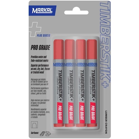 LUMBER CRAYON RED 8in. 4PC